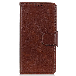 Etui en PU texture nappa marron pour votre Samsung Galaxy A03 (166.5 x 75.98 x 9.14mm)