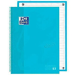 OXFORD Cahier A4 - Bleu pastel Cahier rigide - Microperforé - 80 volets - Rayures - Lot de 5 unités