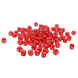 Avis 100pcs Transparent Six Sided D6 Dice Pour Les Jeux D & D TRPG Party Toys Red