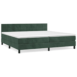 vidaXL Sommier à lattes de lit et matelas Vert foncé 200x200cm Velours