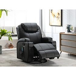 Vente-Unique Fauteuil massant SILVANO en simili - Noir