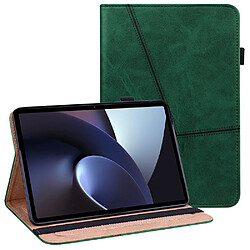 Etui en PU motif de lignes, réglable, antichocs avec support et porte-carte, vert pour votre Oppo Pad