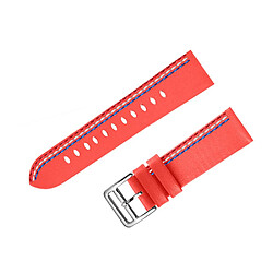 Bracelet en cuir véritable rouge corail pour votre Samsung Galaxy Watch3 45mm/Watch 46mm