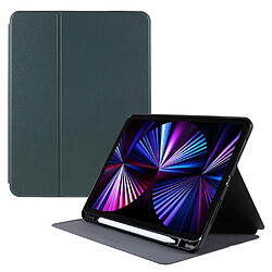 Etui en PU X-LEVEL texture litchi, fonction d'éveil/veille automatique avec porte-stylo vert foncé pour votre iPad Pro 11-pouces (2021)/(2020)/(2018)/Air (2020)