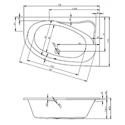 Avis Baignoire acrylique RIHO d'angle LYRA 170x110 cm