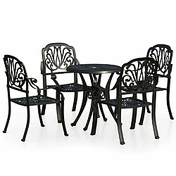 Maison Chic Table de bistro et chaises d'extérieur 5 pcs,Ensemble de bistro de jardin pour relax Aluminium coulé Noir -GKD157160