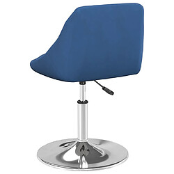 Acheter vidaXL Chaises pivotantes à manger lot de 4 Bleu Velours