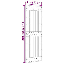 vidaXL Porte coulissante et kit de quincaillerie 70x210 cm pin massif pas cher