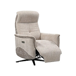 Avis Inside 75 Fauteuil relax pivotant bi moteur BLOOM tissu maillé beige & moka