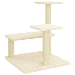 Acheter Helloshop26 Arbre à chat meuble tour grimper jouet grattage grattoir escalade plateforme avec griffoirs en sisal 61 cm crème 02_0022518