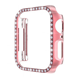 Coque en TPU ENKAY électroplaqué, décor de strass, rose pour votre Apple Watch Series 7 45mm