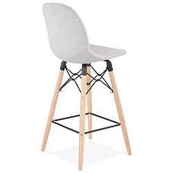 Acheter Alterego Tabouret snack mi-hauteur 'GALACTIK MINI' en tissu gris clair style scandinave