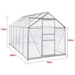 Helloshop26 Serre de jardin à porte coulissante en polycarbonate 7,03 m² 03_0008254