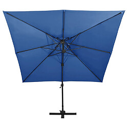 Avis Helloshop26 Parasol déporté à double toit 300 x 300 cm bleu 02_0008557