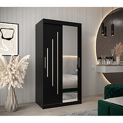 Abiks Meble Armoire YORK 2 À Portes Coulissantes 200/100/62 2 Portes (Noir/Noir)