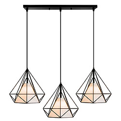 Stoex Lustre Suspension Cage forme Diamant 25cm Corde Ajustable avec Support Barre 3