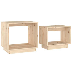 vidaXL Tables basses gigognes 2 pcs Bois de pin massif