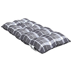 Acheter vidaXL Coussins de chaise à dossier bas lot de 4 motif à carreaux gris