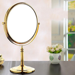 Universal Miroir de maquillage en laiton doré de luxe 8 pouces rond double face miroir 360 degrés pivotant commode verticale loupe miroir