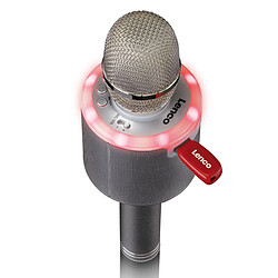 Acheter Lenco Microphone karaoké avec Bluetooth®, haut-parleur et éclairage BMC-085SI Argent