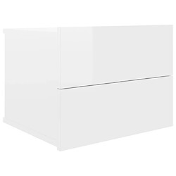 Maison Chic Table de chevet,Table de Nuit,Meuble de Rangement Blanc brillant 40 x 30 x 30 cm Aggloméré