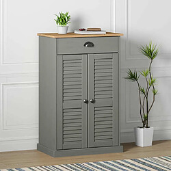 Maison Chic Armoire à Chaussures,Meuble de Rangement à Chaussures VIGO gris 60x35x96 cm bois massif de pin -MN32749