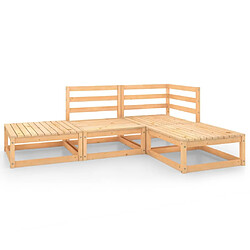 Maison Chic Salon de jardin 4 pcs - Table et chaises d'extérieur - Mobilier/Meubles de jardin Moderne Bois de pin massif -MN17773