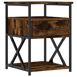 vidaXL Table de chevet chêne fumé 40x42x55 cm bois d'ingénierie