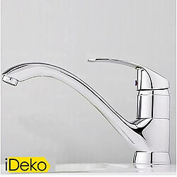 iDeko® Robinet Mitigeur de cuisine finition chrome contemporaine mitigeur simple trou cuisine robinet en laiton