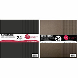 Sultane A 48 papiers Scrapbooking Noir + Marron - 300g/ m²