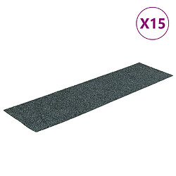 vidaXL Tapis d'escalier autocollants Rectangulaire 15 pcs 76x20cm Vert