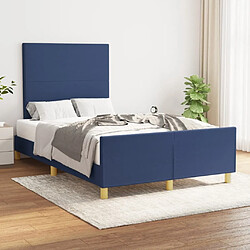 Maison Chic Lit adulte - Cadre Structure de lit avec tête de lit Contemporain Bleu 120x200 cm Tissu -MN16434