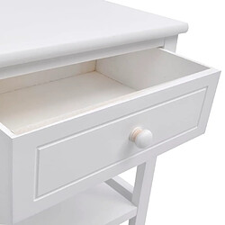 Maison Chic Table de chevet Table de Nuit Meuble de Rangement Bois Blanc pas cher