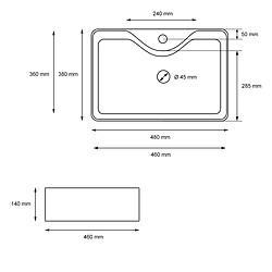 Ecd Germany Lavabo 480x380x140 mm en céramique avec kit de vidange sans trop-plein pas cher