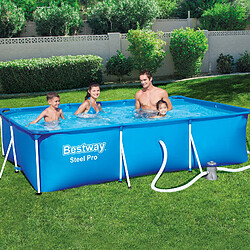 Bestway Piscine tubulaire rectangulaire steel pro frame 3.00 x 2.01 x h.066 m