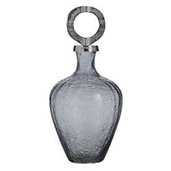 BigBuy Home Vase Verre Gris Métal Argent 20 x 20 x 30 cm