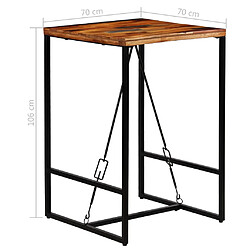 vidaXL Ensemble de bar 3 pcs Bois massif recyclé et cuir de chèvre pas cher