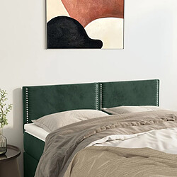 Maison Chic Lot de 2 Têtes de lit design pour chambre - Décoration de lit Vert foncé 72x5x78/88 cm Velours -MN32759