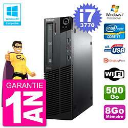 PC Lenovo ThinkCentre M82 SFF i7-3770 RAM 8Go Disque 500Go Graveur DVD Wifi W7 - Occasion