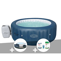 Kit spa gonflable Bestway Lay-Z-Spa Milan rond Airjet Plus 4/6 places + Ensemble mobilier + Kit traitement brome