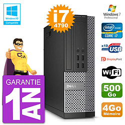 PC Dell 7020 SFF Intel i7-4790 RAM 4Go Disque 500Go Graveur DVD Wifi W7 - Occasion