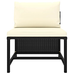 Acheter vidaXL Salon de jardin 9 pcs avec coussins Résine tressée Noir