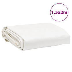 vidaXL Bâche blanc 1,5x2 m 650 g/m² pas cher