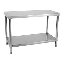 Helloshop26 Table de travail cuisine professionnelle 120 x 70 cm capacité de 115 kg acier inox 14_0003683