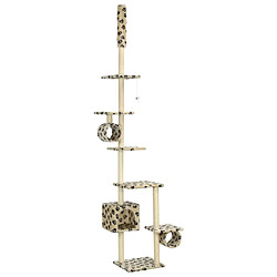 Arbre à chat avec griffoirs,niche pour chat en sisal 260 cm Beige Motif pattes -MN50289