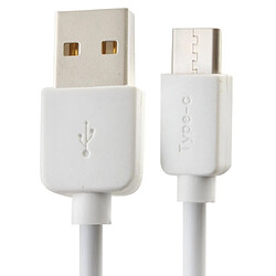 Câble USB 2.0 - USB vers Micro USB Type C - 1 mètre HDEO Blanc