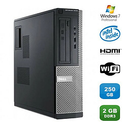 PC DELL Optiplex 3010 DT Intel G640 2.8Ghz 2Go 250Go Graveur WIFI HDMI Win 7 Pro - Occasion