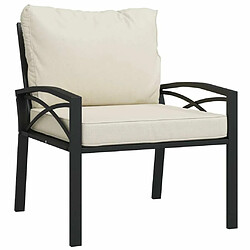 Avis Maison Chic Lot de 2 Chaises de jardin,Fauteuil/Chaise d'extérieur avec coussins sable 68x76x79 cm acier -MN56172