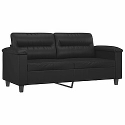 Acheter Maison Chic Canapé 2 places avec oreillers,Sofa de Salon,Canapé droit décoratifs noir 140cm similicuir -GKD509319