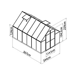 Serre de jardin 8.9m² argent - 701944 - PALRAM